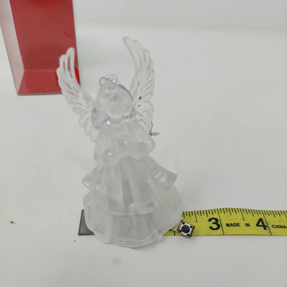 Light Up Angel Clear Glass Ornament Hanging Christmas Decoration Untested